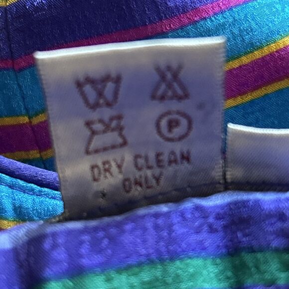 Adrianna Papell Women's Jacket Silk Stripes Purple/Multi - 12P Petite Size 12 - Picture 8 of 8